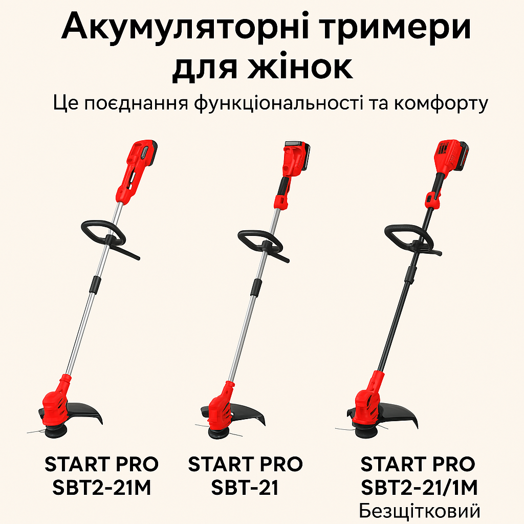 Акумуляторні тримери для жінок: легкість, безпека й ефективність у догляді за садом.