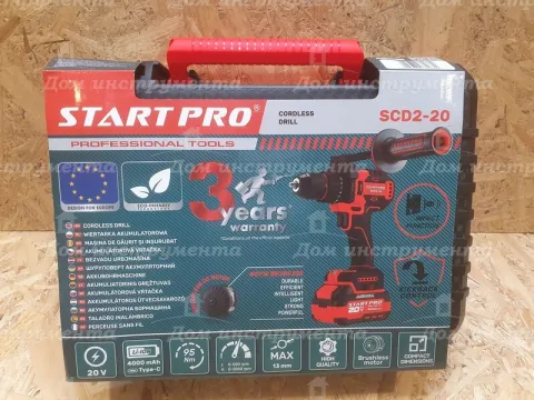 Купити шуруповерт Start Pro SCD2-20 у кейсі з технічними характеристиками